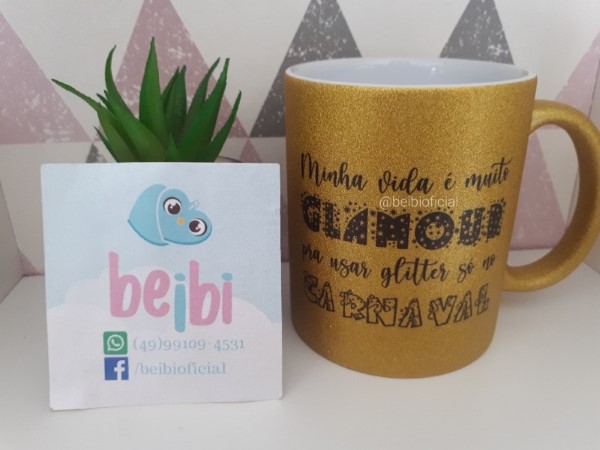 Caneca Glitter Dourada